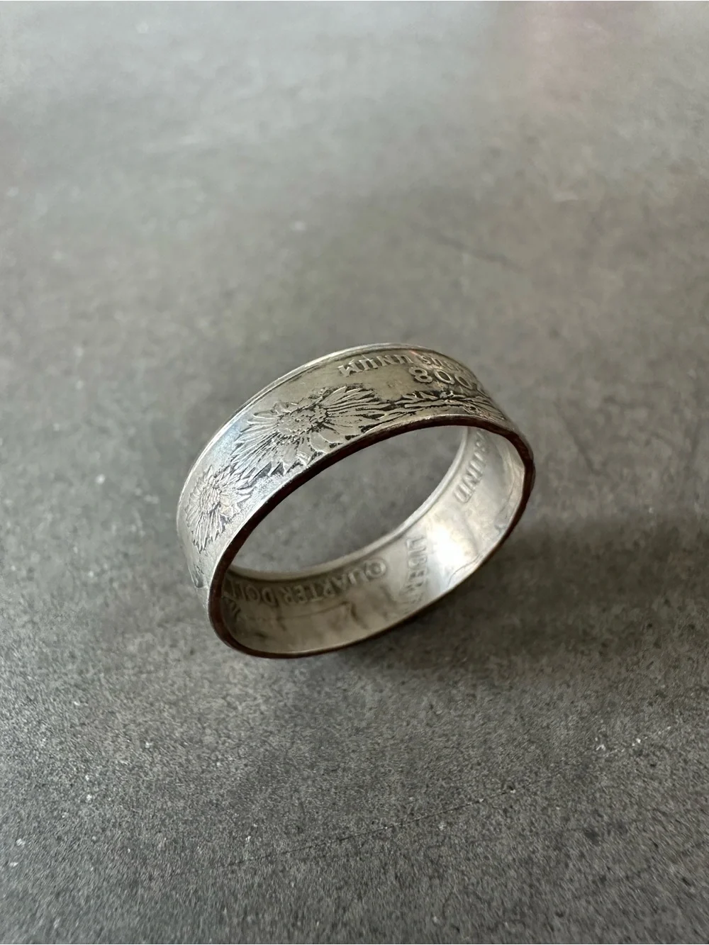 Oklahoma 1907 Quarter Dollar Coin Ring